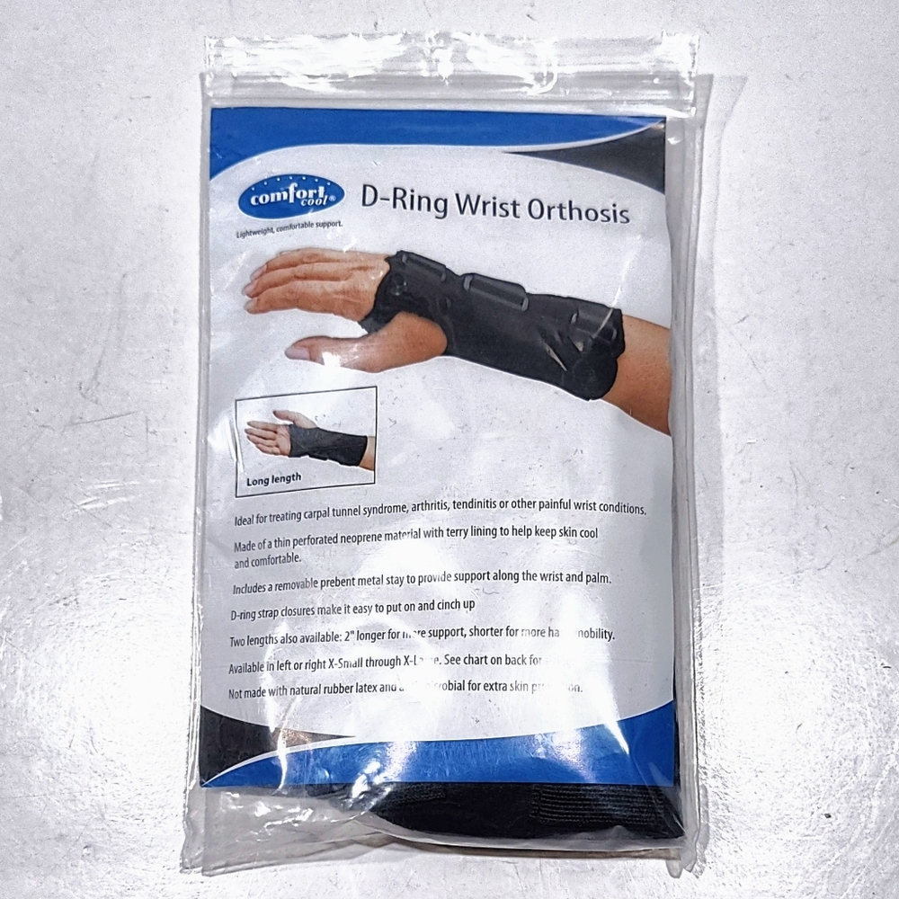 Comfort Cool D-Ring Wrist Orthosis NC52964 Left Medium, Regular 7" Length Black